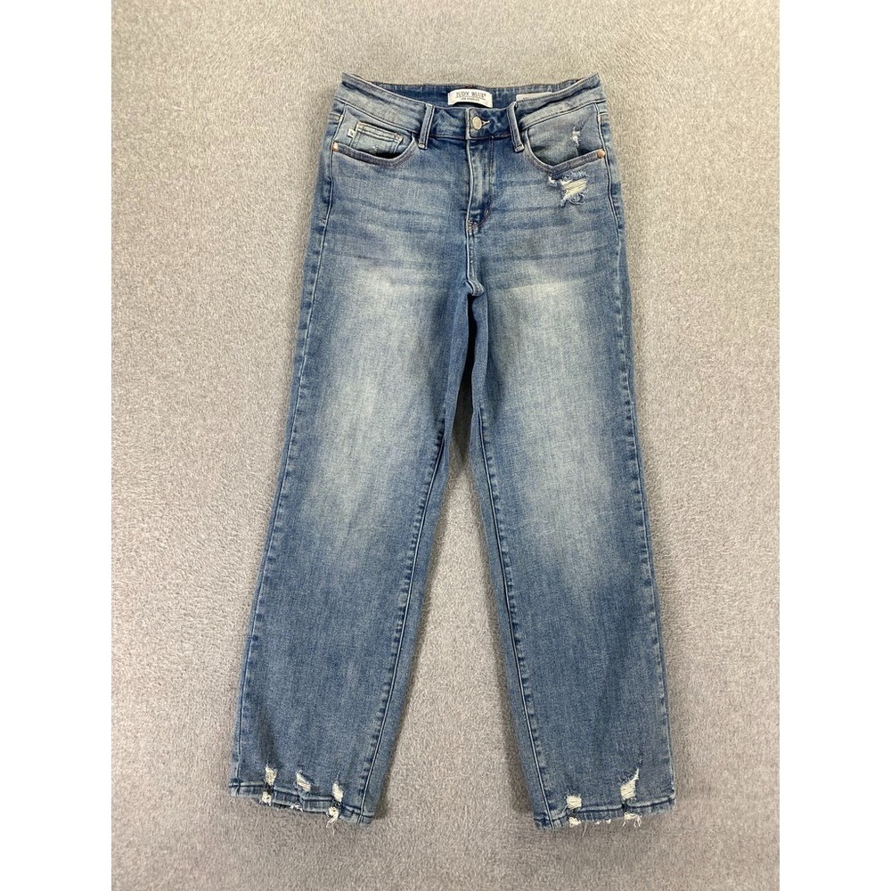 Judy Blue Jeans‎ Womens 7/28 Blue Straight Fit Stretch Denim Mid Rise Casual